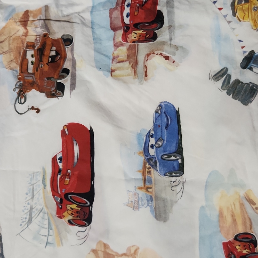 Pottery barn Pixar car toddler bed set. One pillow case, bedsheet, fitted sheet.